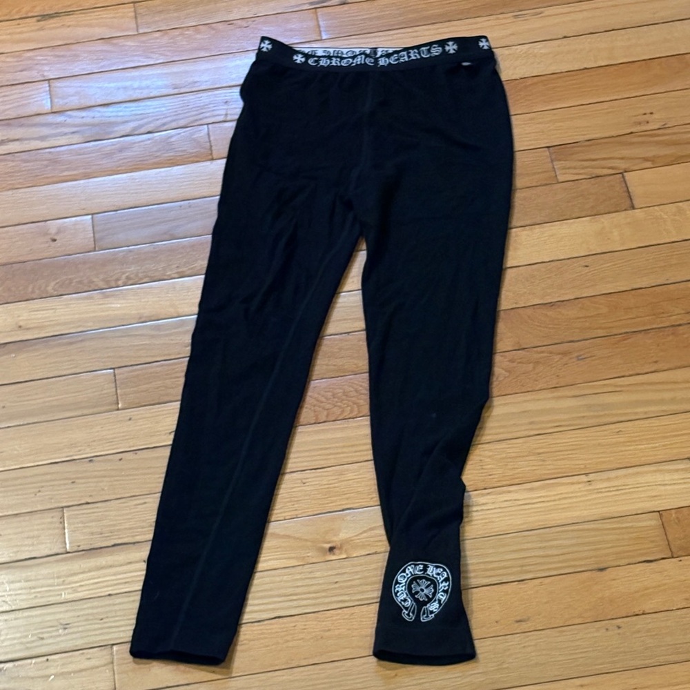 Chrome Hearts  Black Leggings with Logo Detail